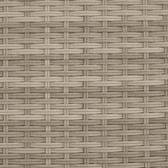 2 személyes világosszürke polyrattan kerti kanapé zsámolyokkal