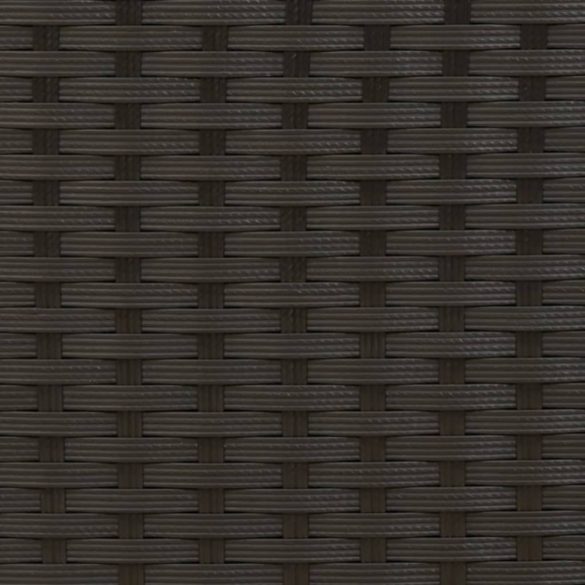 2 személyes fekete polyrattan kerti kanapé zsámollyal