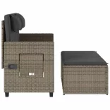 szürke polyrattan dönthető kerti pad párnával