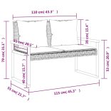 vegyes bézs polyrattan és akácfa kerti pad párnával