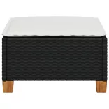 fekete polyrattan kerti szék párnával 63,5 x 56 x 32 cm