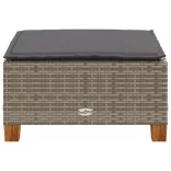 szürke polyrattan kerti ülőke párnával 63,5 x 56 x 32 cm