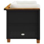 2 db fekete polyrattan kerti sarokkanapé párnákkal