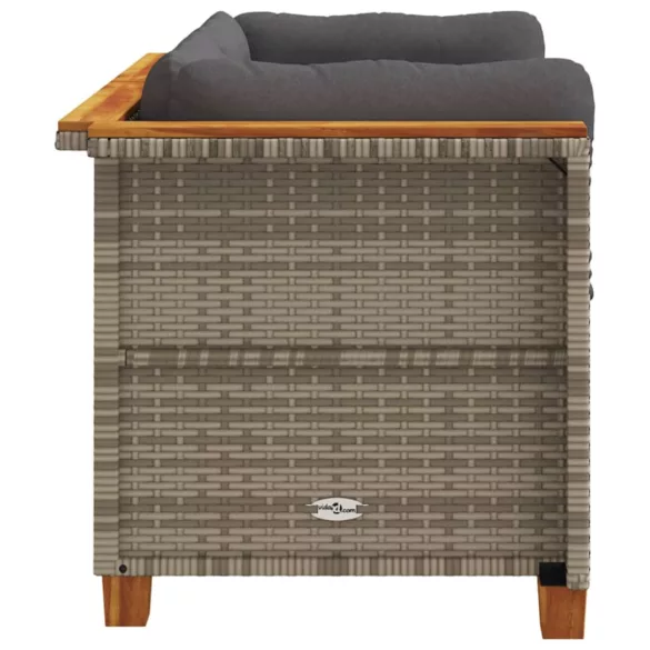 2 db szürke polyrattan kerti sarokkanapé párnával