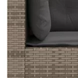 2 db szürke polyrattan kerti sarokkanapé párnával