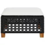 fekete polyrattan kerti szék párnával 63,5 x 56 x 32 cm