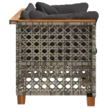 2 db szürke polyrattan kerti sarokkanapé párnával