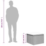 fekete polyrattan kerti ülőke párnával 55 x 55 x 37 cm