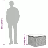 bézs polyrattan kerti szék párnával 55 x 55 x 37 cm