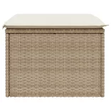 bézs polyrattan kerti szék párnával 55 x 55 x 37 cm