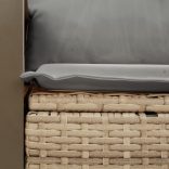 2 személyes bézs polyrattan kerti kanapé párnával