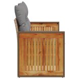 2 személyes bézs polyrattan kerti kanapé párnával