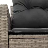 2 személyes szürke polyrattan kerti kanapé párnával