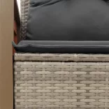 2 személyes szürke polyrattan kerti kanapé párnával