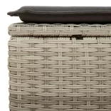 világosszürke polyrattan kerti szék párnával 55 x 55 x 37 cm