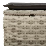 világosszürke polyrattan kerti szék párnával 55 x 55 x 37 cm