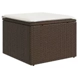 barna polyrattan kerti szék párnával 55 x 55 x 37 cm