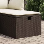 barna polyrattan kerti szék párnával 55 x 55 x 37 cm