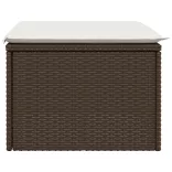 barna polyrattan kerti szék párnával 55 x 55 x 37 cm