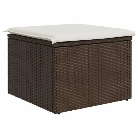 barna polyrattan kerti szék párnával 55 x 55 x 37 cm