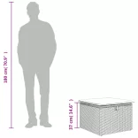 barna polyrattan kerti szék párnával 55 x 55 x 37 cm