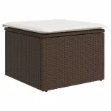 barna polyrattan kerti szék párnával 55 x 55 x 37 cm