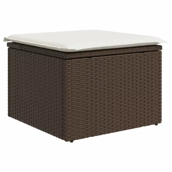 barna polyrattan kerti szék párnával 55 x 55 x 37 cm
