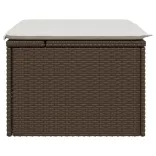 barna polyrattan kerti szék párnával 55 x 55 x 37 cm