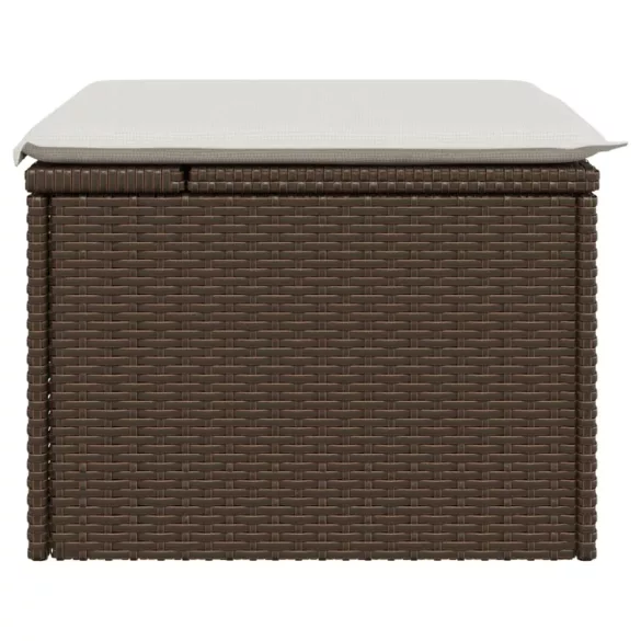 barna polyrattan kerti szék párnával 55 x 55 x 37 cm