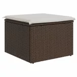 barna polyrattan kerti szék párnával 55 x 55 x 37 cm