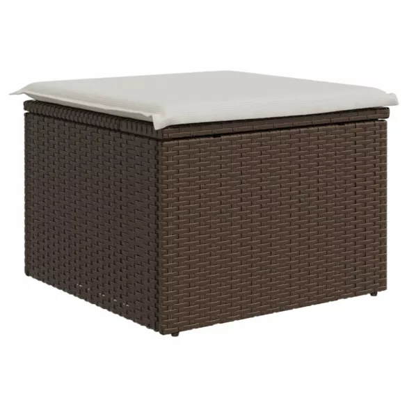 barna polyrattan kerti szék párnával 55 x 55 x 37 cm