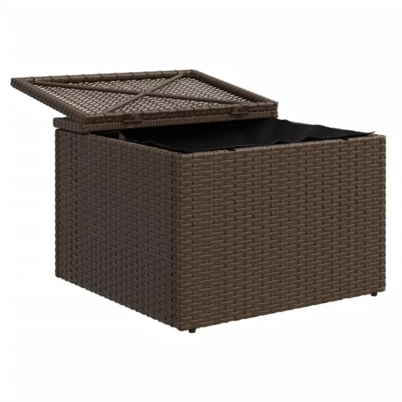 barna polyrattan kerti szék párnával 55 x 55 x 37 cm