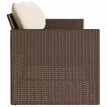 3 személyes barna polyrattan kerti kanapé párnával