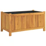 tömör akácfa kerti virágtartó béléssel 80 x 42 x 40 cm