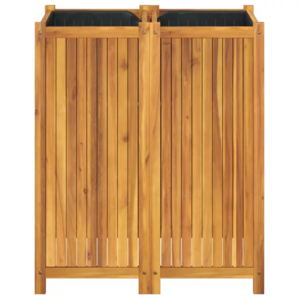 tömör akácfa kerti virágtartó béléssel 84 x 42 x 100 cm