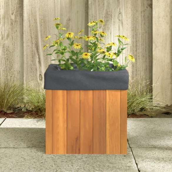 tömör akácfa kerti virágtartó 25 x 25 x 25 cm