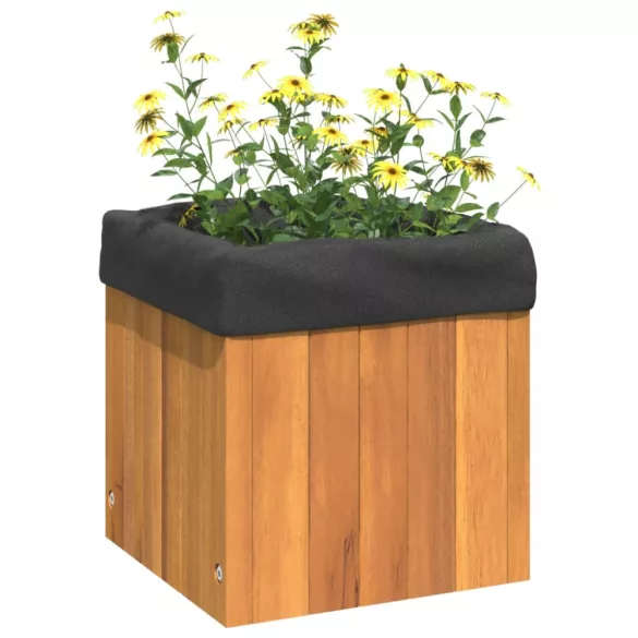 tömör akácfa kerti virágtartó 25 x 25 x 25 cm
