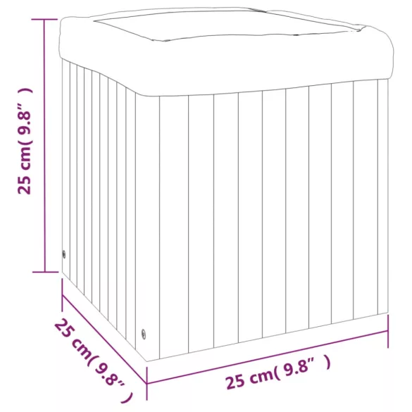 tömör akácfa kerti virágtartó 25 x 25 x 25 cm