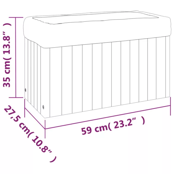 tömör akácfa kerti virágtartó 59x27,5x35 cm