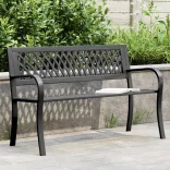 fekete acél kerti pad 120 cm