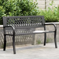 fekete acél kerti pad 120 cm