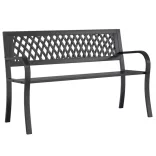 fekete acél kerti pad 120 cm