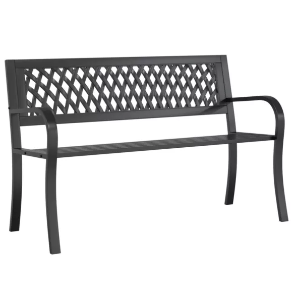 fekete acél kerti pad 120 cm