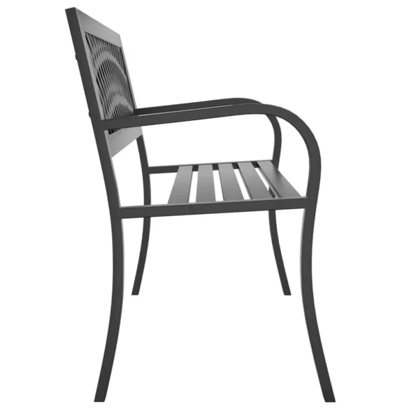 fekete acél kerti pad 120 cm