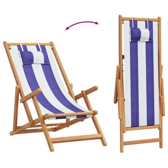 kék és fehér eukaliptuszfa és szövet összecsukható strandszék