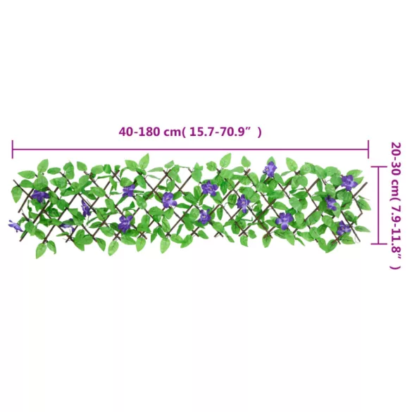 5 db zöld bővíthető műborostyán rács 180 x 20 cm