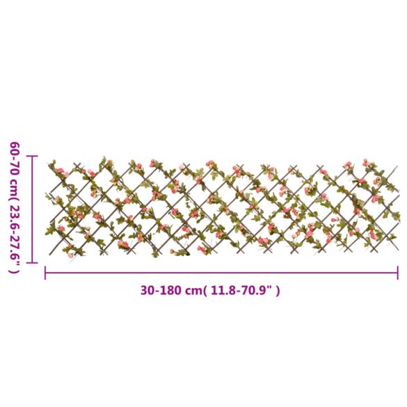  5db sötét rózsaszín bővíthető műborostyánrács 180 x 60 cm