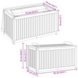 tömör akácfa és acél kültéri párnatartó láda 85 x 45 x 45/53 cm