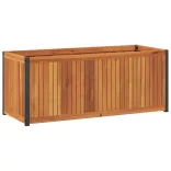 tömör akácfa és acél kerti virágtartó 110 x 45 x 44 cm