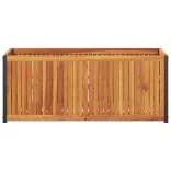 tömör akácfa és acél kerti virágtartó 110 x 45 x 44 cm